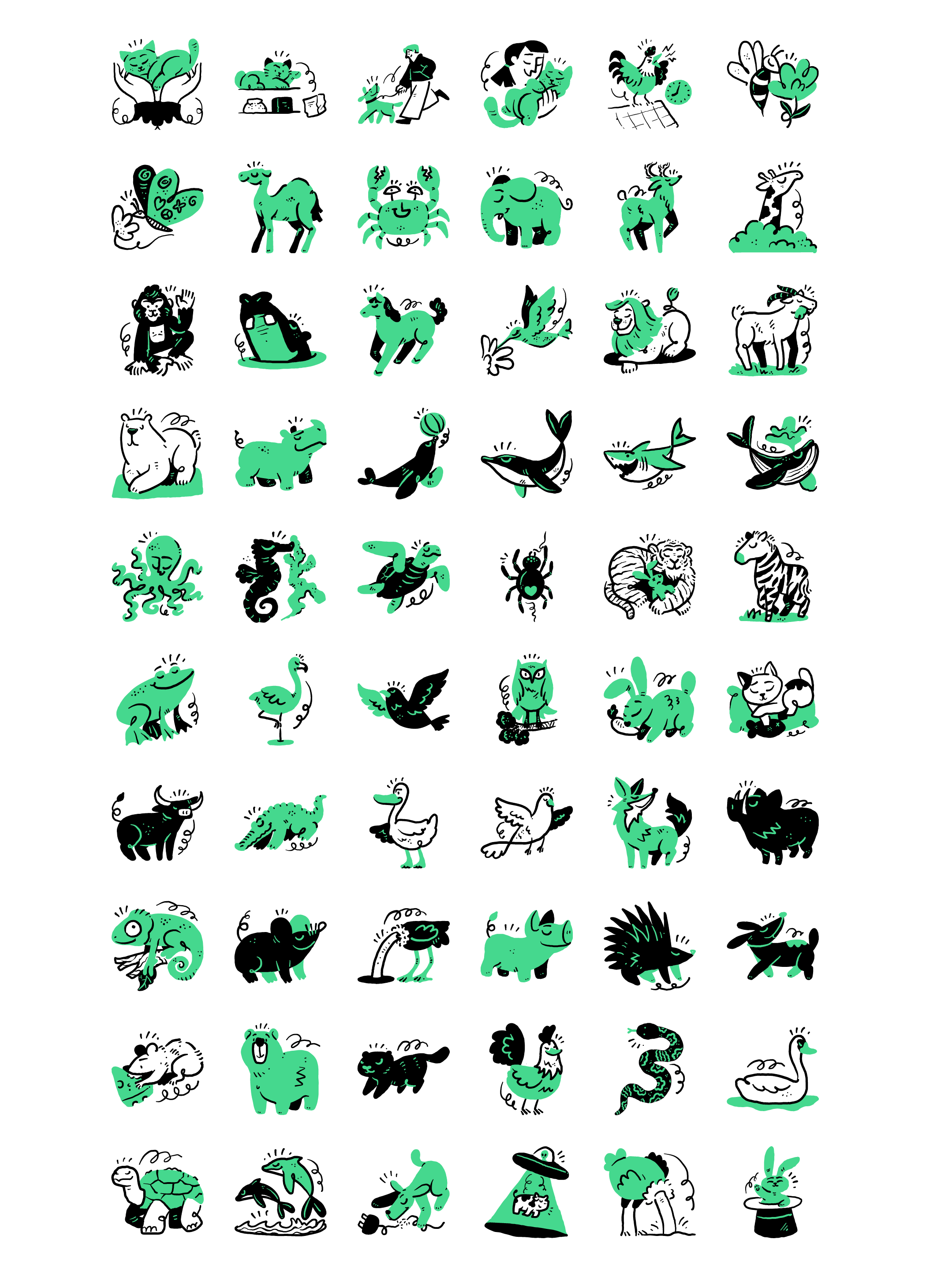 animals hand drawn illustrations preview