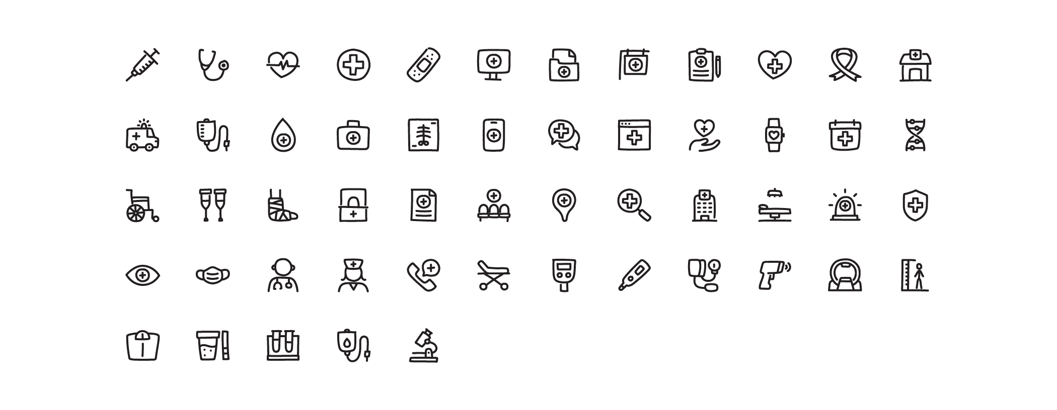 medical healthcare line icons preview