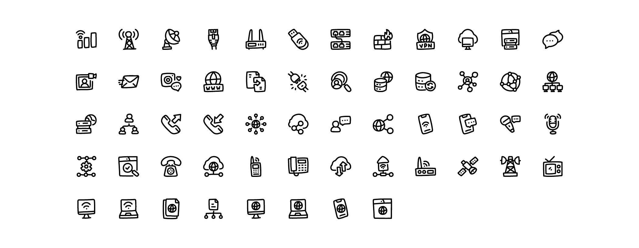 server network line icons preview