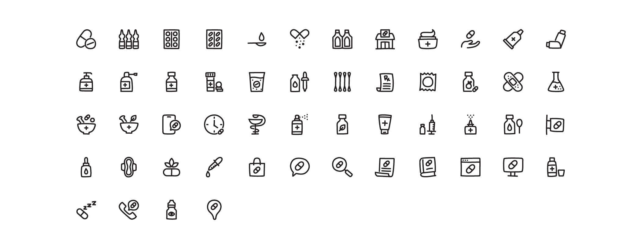 pharmacy drugstore line icons preview