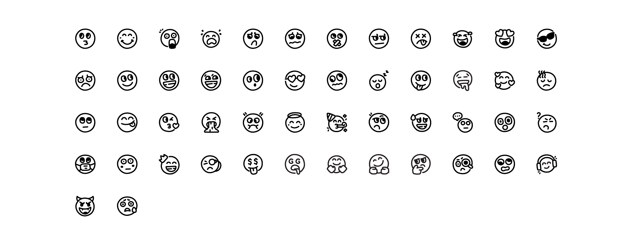 emoji emoticon line icons preview