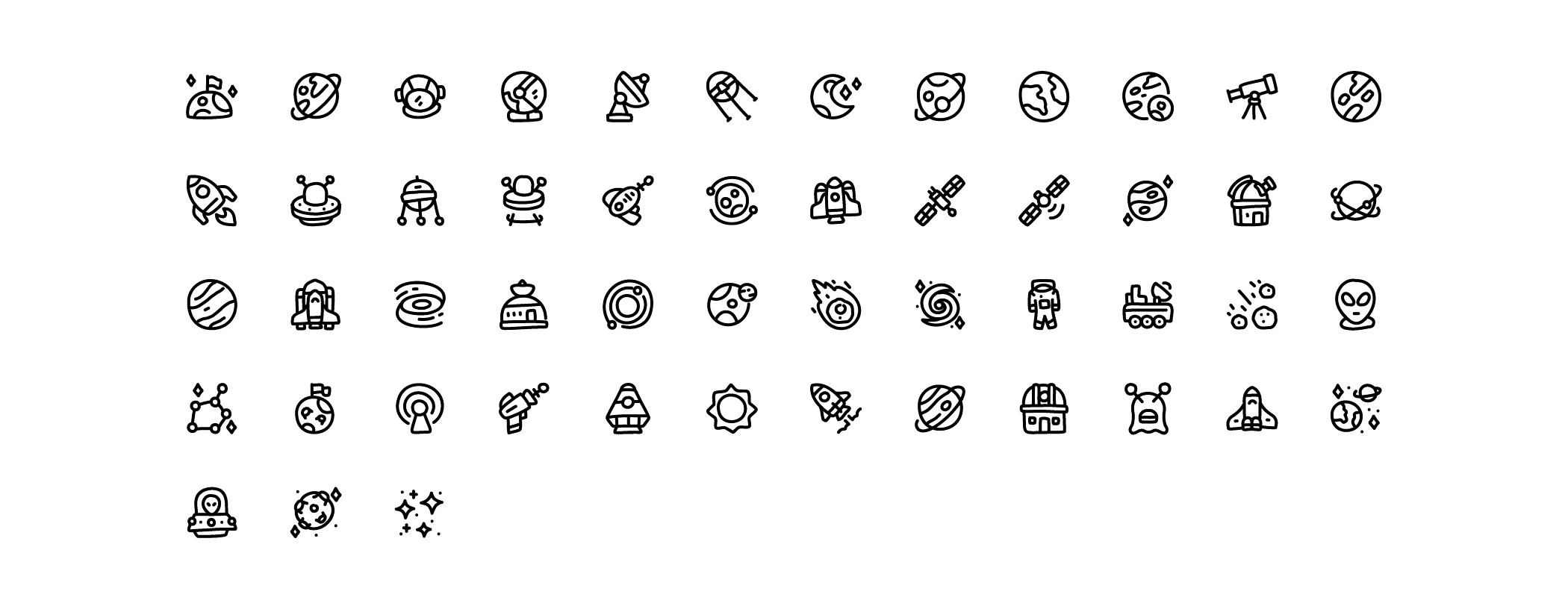 space line icons preview