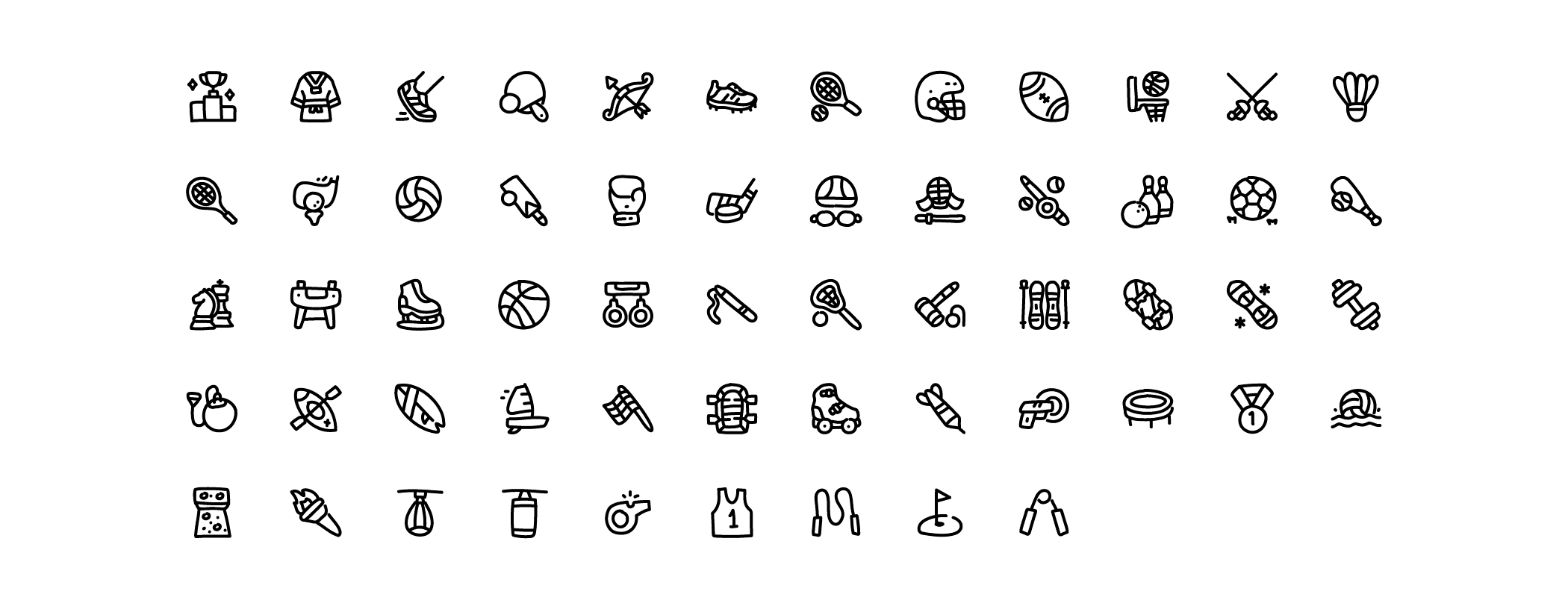 sports line icons preview