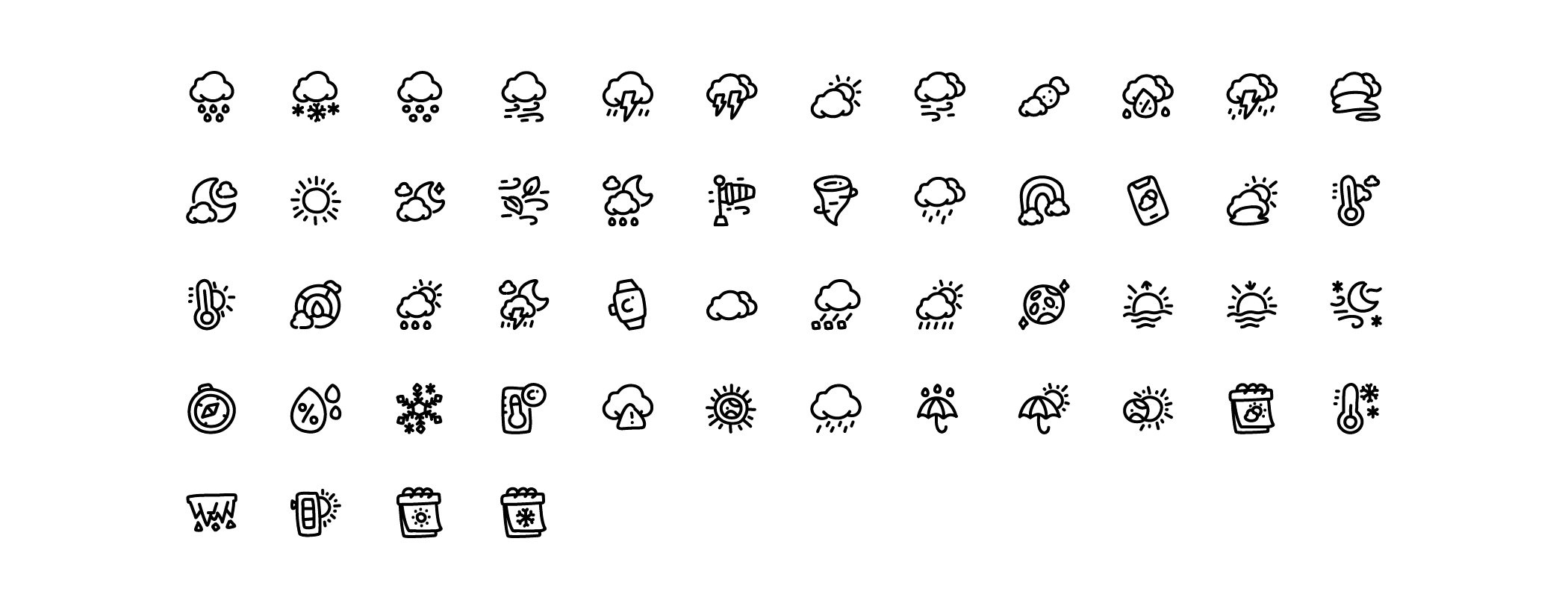 weather line icons preview