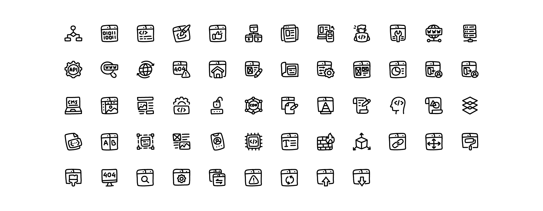 web development seo line icons preview